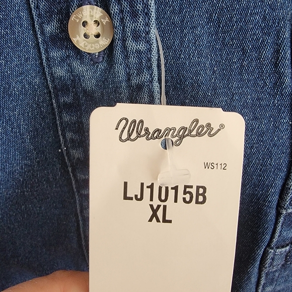 Wrangler 20X Sleeveless Denim Shirt SZ XL - Picture 4 of 6